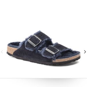 Birkenstock Arizona suede shearling lined sandals 39